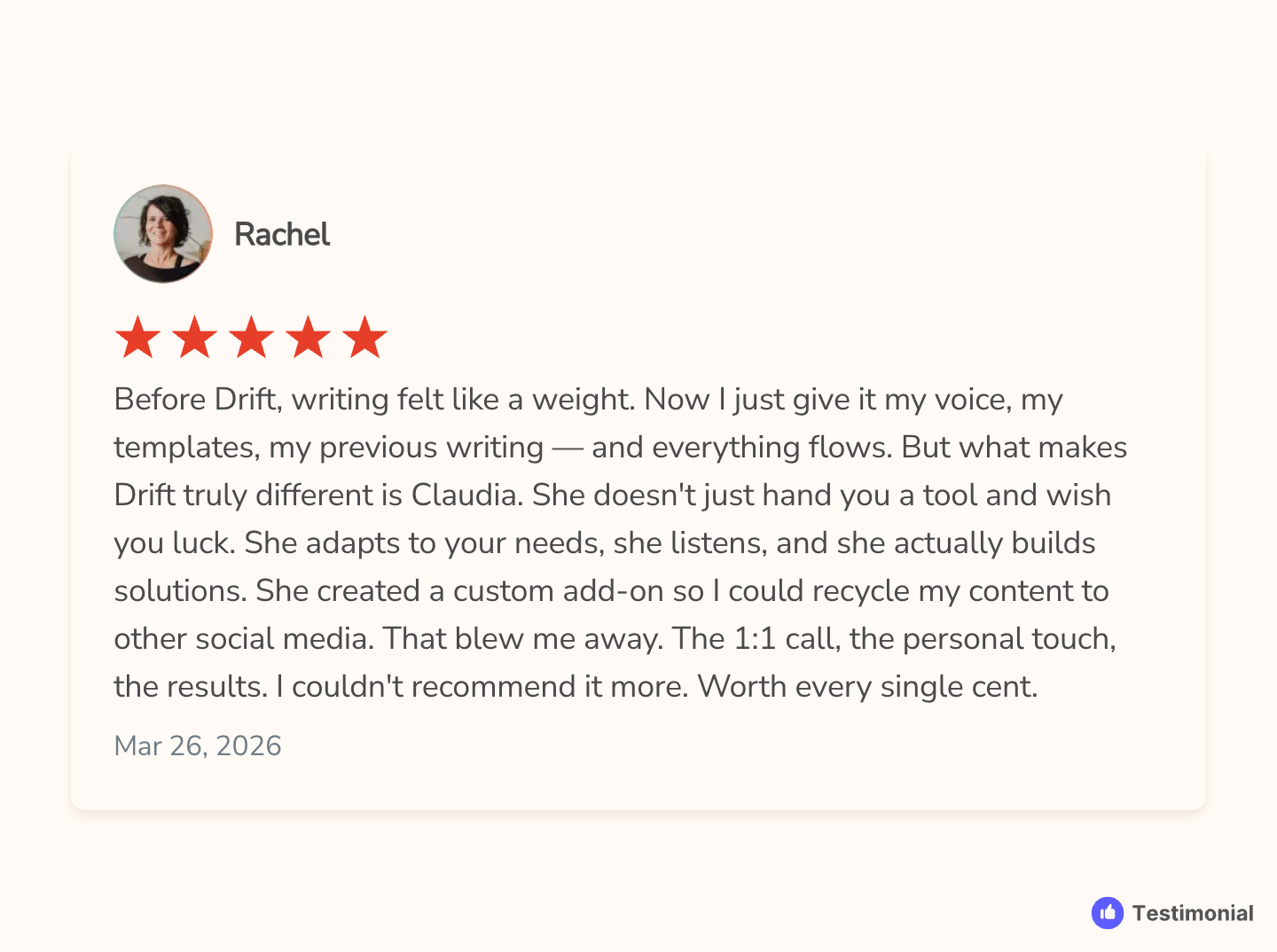 Review by Rachel — Drift user