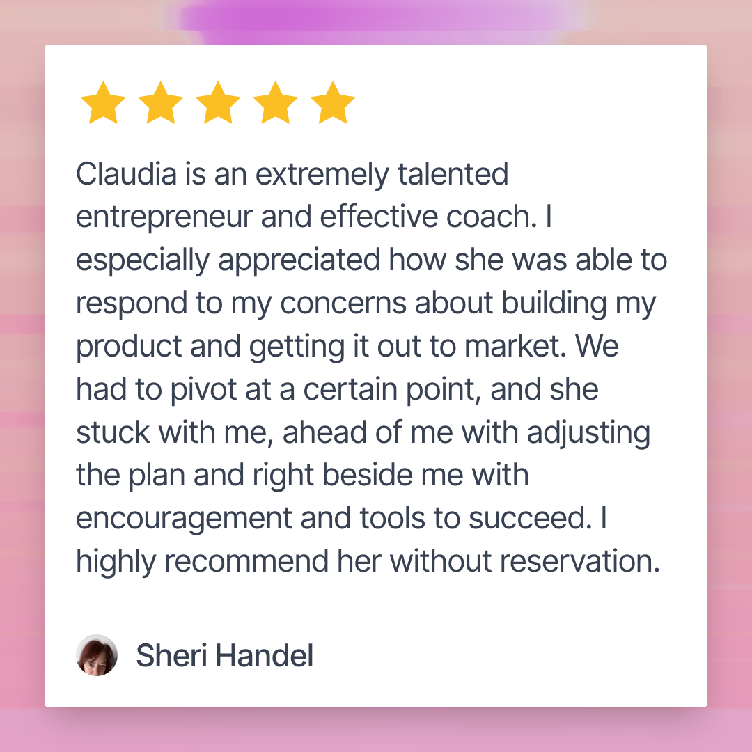 Review by Sheri Handel — Coaching client